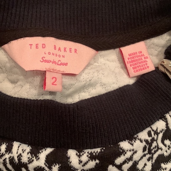 Ted Baker London Floral Crewneck Long Sleeves Zippered Detail Size 2 US 4-6 - Picture 3 of 12